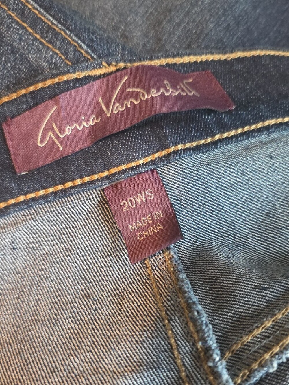 Gloria Vanderbilt Amanda Slimming Jeans in Dark Blue Denim Size 20W Short - Picture 5 of 9